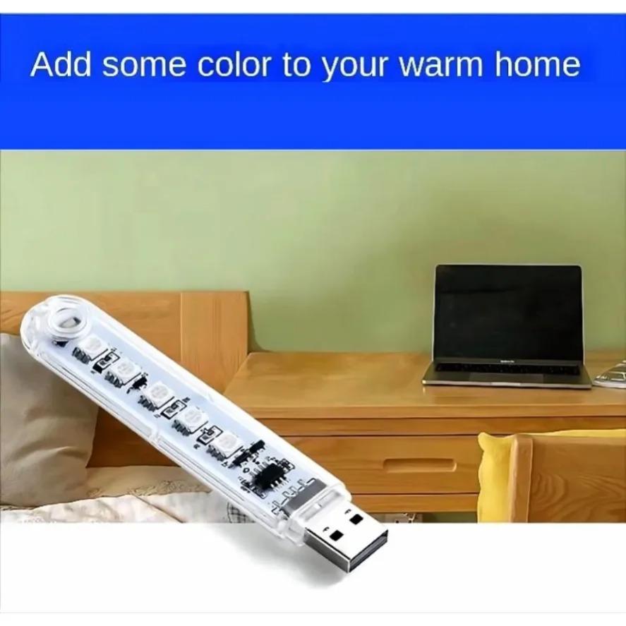 RGB USB LED Переключатель Ночник Цветной Диммируемый COB LED Компьютер Мобильное Питание Зарядка Книжные Лампы Защита Глаз Читальный Свет