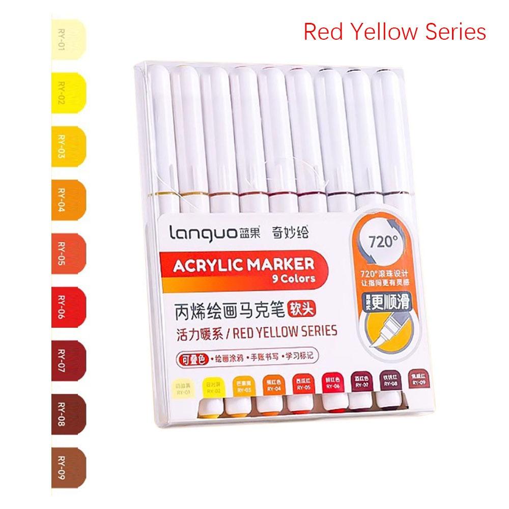 9-Colors Acrylic Pen Straight Liquid Art Felt Pens High-quality Marker Pen