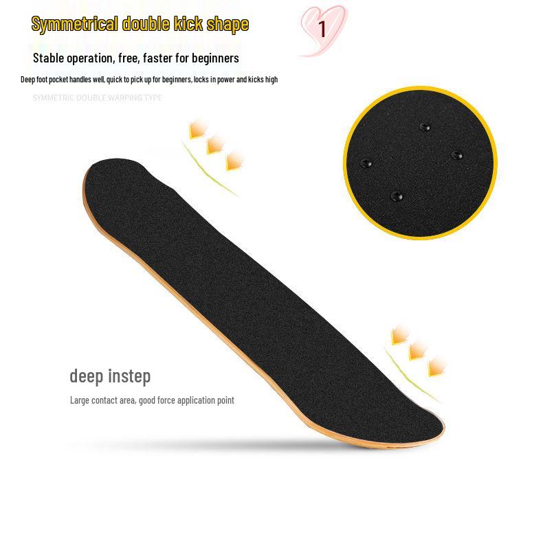 Начинающий скейтборд с двойным изгибом для уличного катания - Профессиональная короткая доска для мальчиков, девочек и взрослых