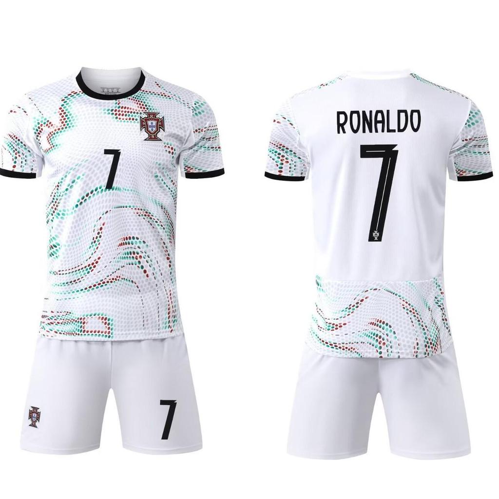 Portugal Away White No. 7 Ronaldo Soccer Jersey, Sizes 14-3XL for Kids & Adults