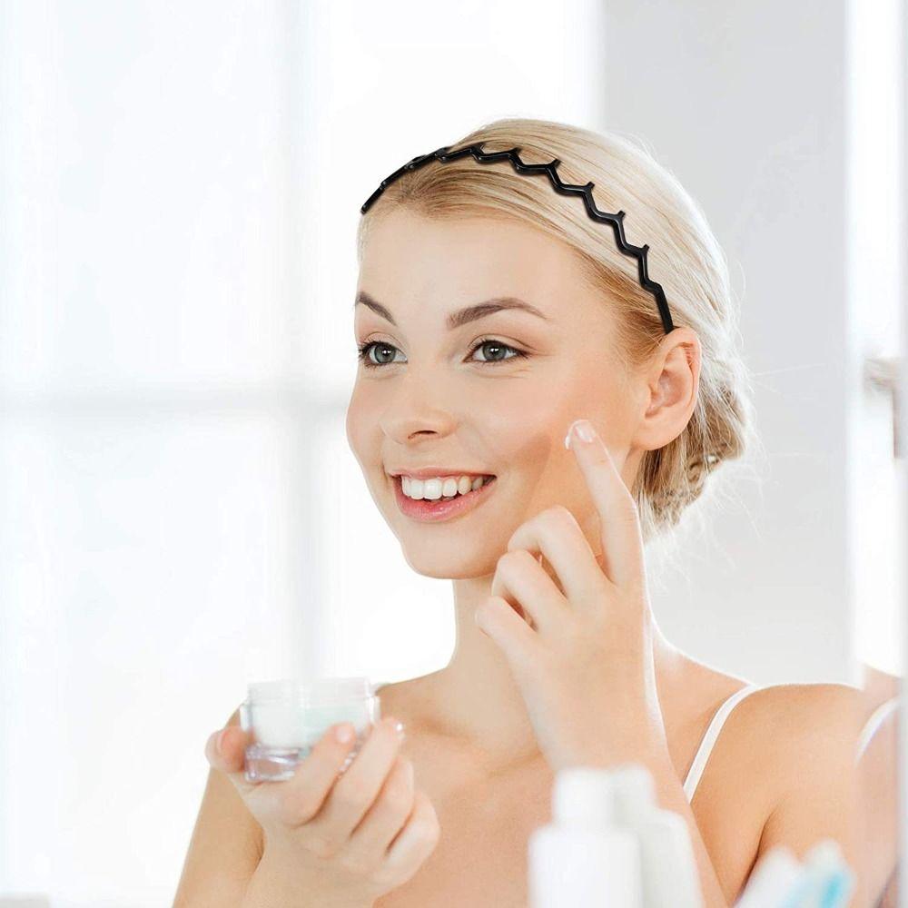Makeup Headband for Washing Face Zigzag Hairband Headbands Plastic Wave Headband Teeth Hair Band