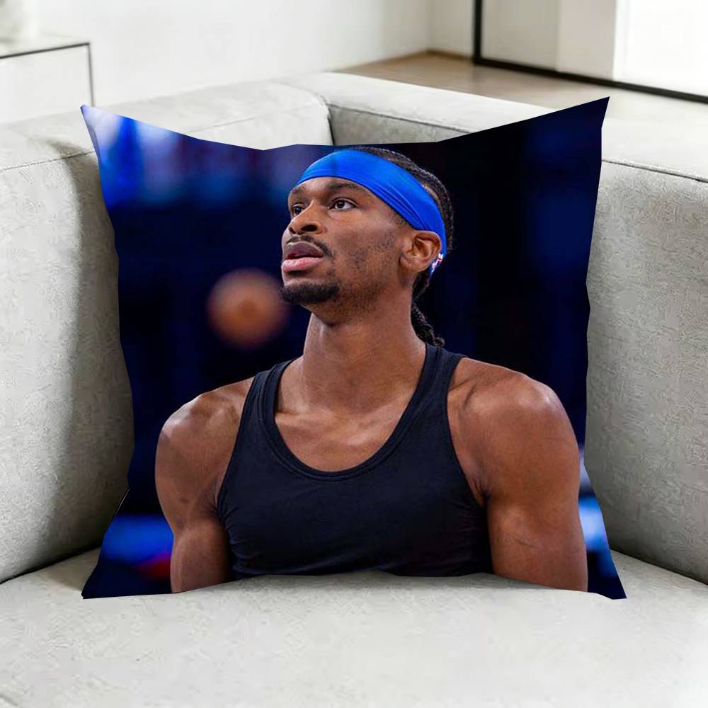SShai GGilgeous Alexander Basketball Pillow Case Square DoubleSided Sofa Cushion Cover Bedroom Bedside Pillow Gift