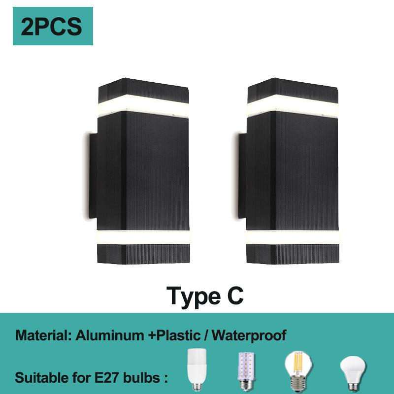 Водонепроницаемые настенные светильники E27 с двойной головкой, светодиодные настенные светильники для современного домашнего интерьера, гостиной, лестницы, наружного декора