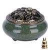 Mini Round Incense Burner with Lid, 10cm Outer Diameter, Includes Flame-Retardant Cotton and Incense Holder, Easy to Clean, Desktop Incense Burner