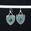 Удивительные серьги с изумрудными камнями, серьги из стерлингового серебра 925 пробы, серьги-подвески ручной работы в стиле бохо из серебра, подарок на день рождения