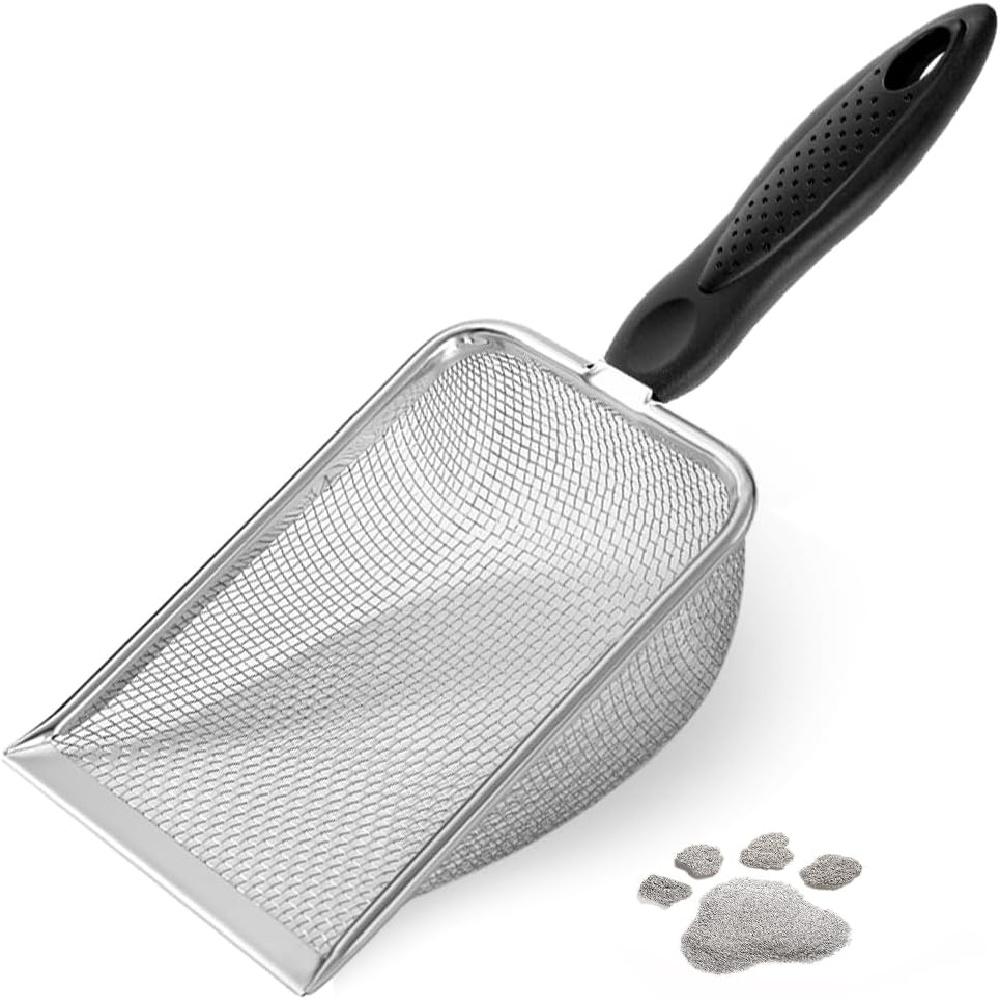 Falltail Stainless Steel Reptile Sand Substrate Scoop Shovel Sifter Fine Mesh Metal Reptile Litter Cleaner Scooper For Sand Bedding