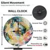 Silent Non-Ticking 25cm Round Wood Wall Clock for Bedroom and Library
