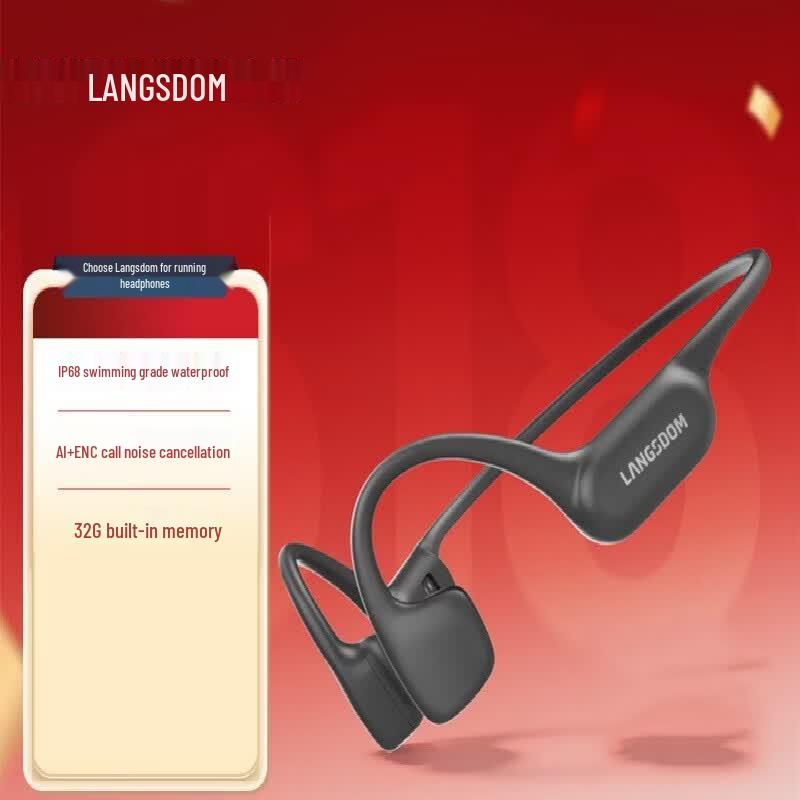 Спортивные наушники Langsdom с открытым ухом и костной проводимостью