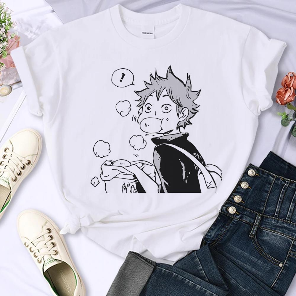 Японское аниме Haikyuu Футболка Женская Топ Харадзюку Японский Стиль Футболка Унисекс Летняя Одежда Y2k Короткий Рукав Женские Футболки