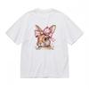 Women's Fashion Comfy Classic T-Shirt Cute Bunny Botanical Pattern Design Tee