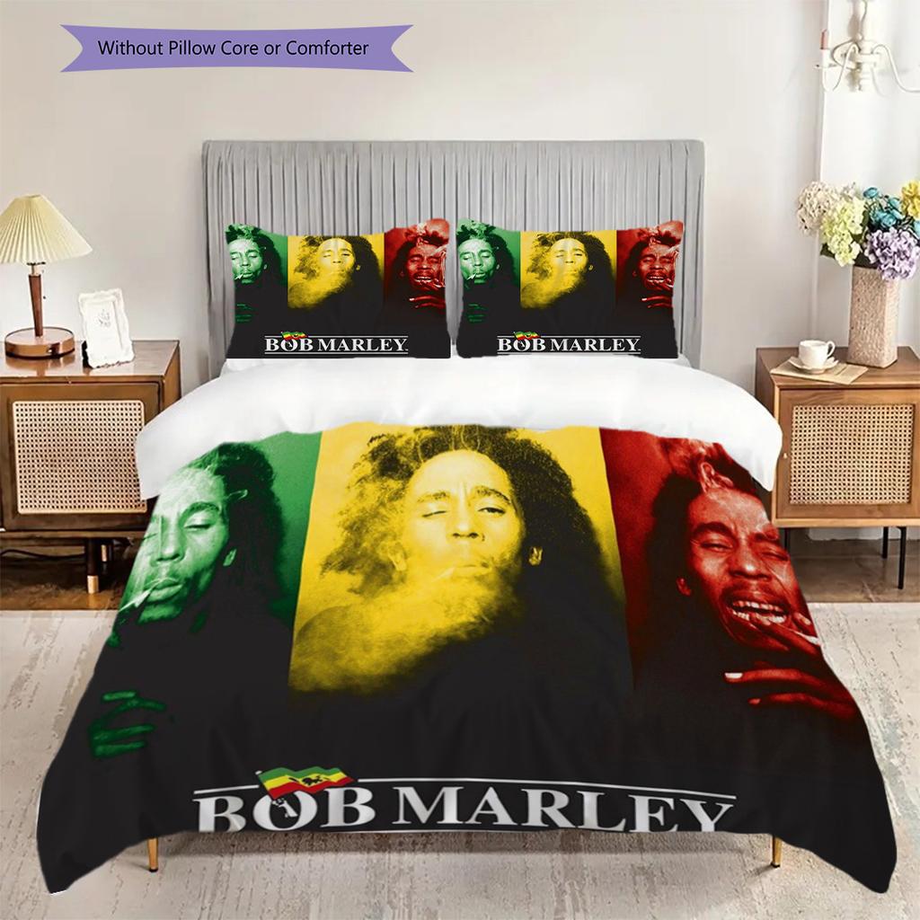 Bob Marley Art Set Threepiece Set 1 Duvet Cover 2 Pillowcase Without Core Soft And Comfortable Bedding Set Duvet Cover And Pillowcase