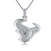 Iced Bull Head Pendant Necklace S925 Silver Micro-pave Moissanite Hip Hop Sports Inspired Jewelry Full Iced Sparkle Anti-tarnish