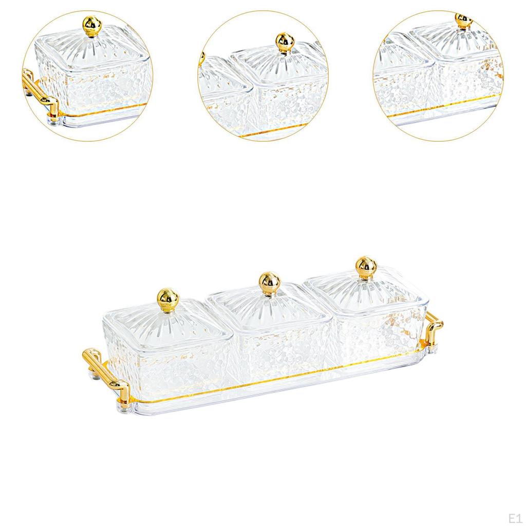 Органайзер для сухофруктов, коробка для конфет, 3 отделения, многофункциональный поднос для закусок для вечеринок