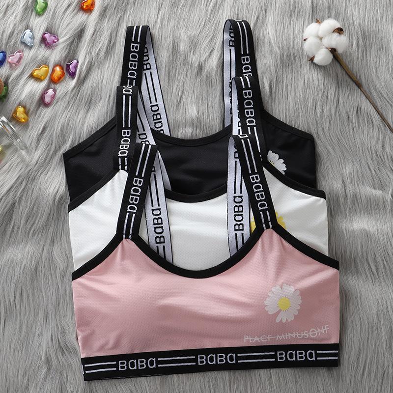Девочки-подростки, учащиеся младших классов средней школы, 12-20 лет, нижнее белье, новый дышащий топ с запахом на груди, спортивный бюстгальтер без стального кольца