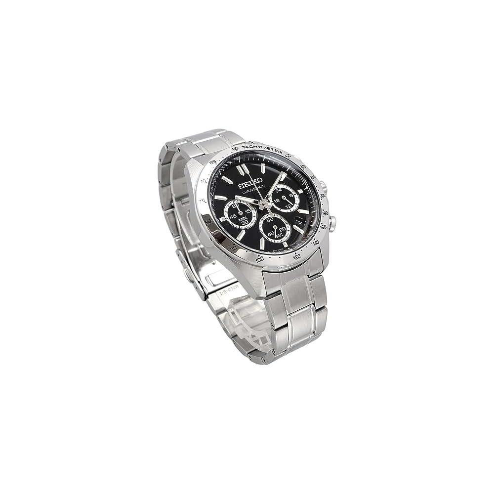 Мужские кварцевые часы Seiko с хронографом SBTR013 Черные 1/5 секунды Водонепроницаемые