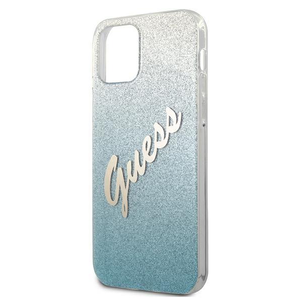 Guess Guhcp12Mpcuglsbl Iphone 12/12 Pro6,1 Niebieski/Blue Twarde Etui Brokat Gradient Skrypt