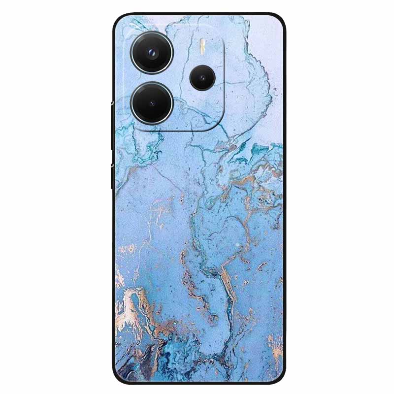 For Redmi Note 14 4G Case Marble Soft TPU Black Phone Cases for Xiaomi Redmi Note 14 5G Global Silicon Cover On Note14 2025 Capa