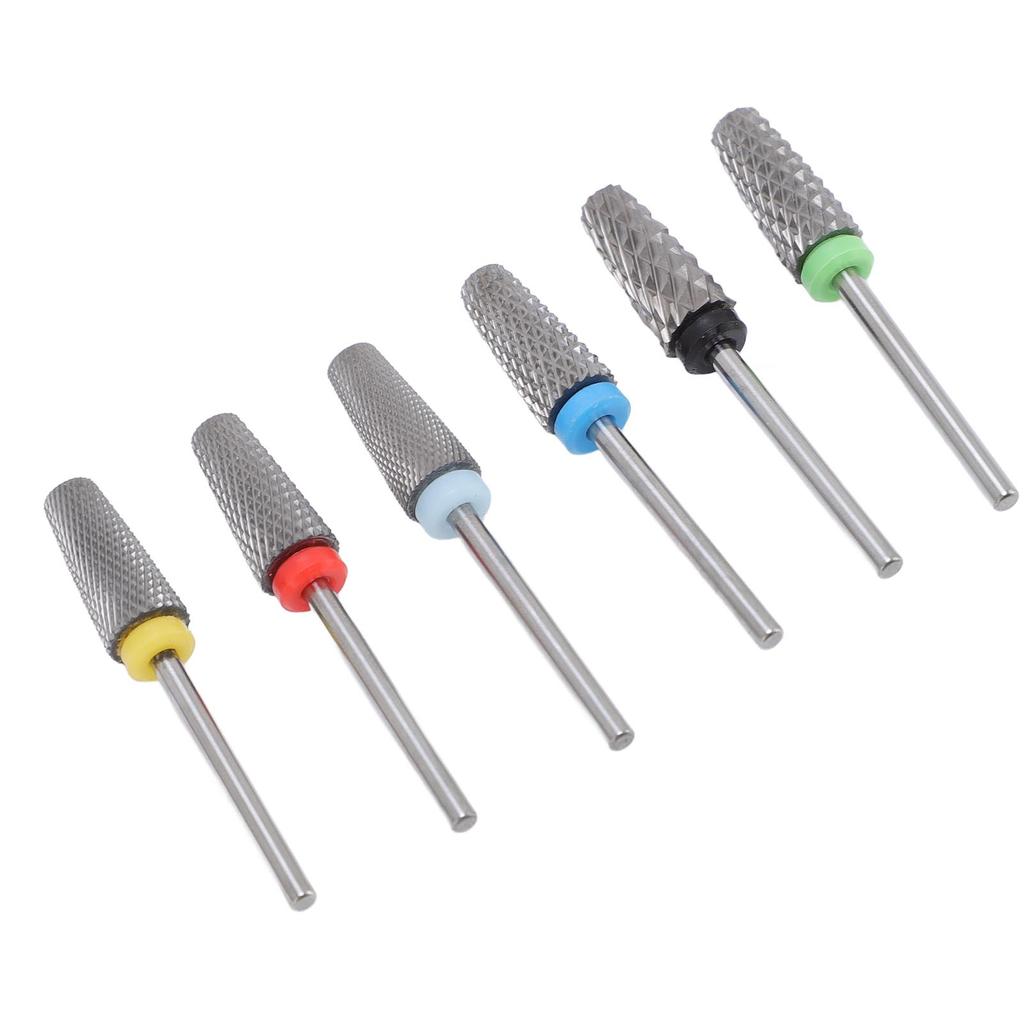 Набор из 6 шт. профессиональных сверл для ногтей из карбида вольфрама для электрической дрели для ногтей