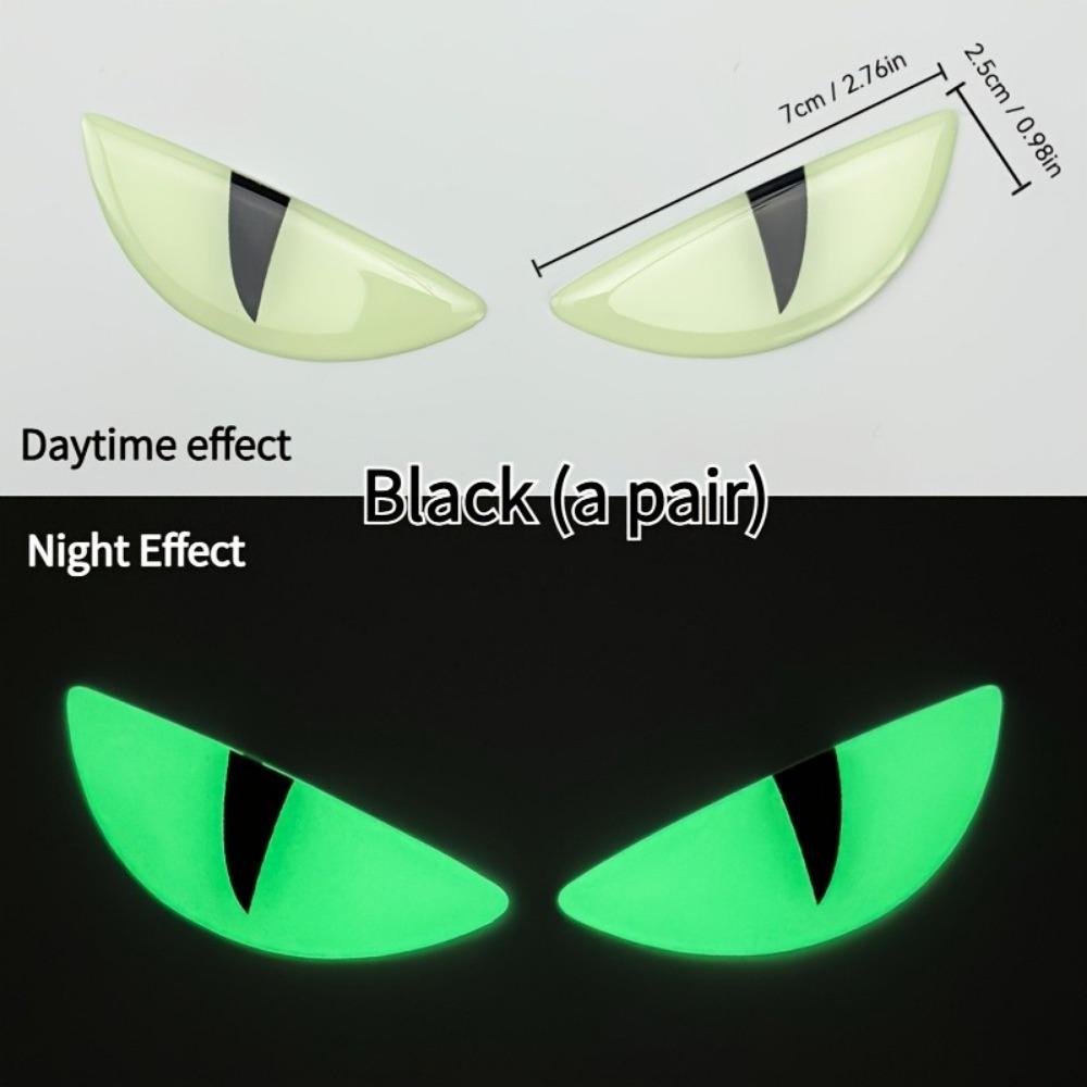 Мотоциклетные светящиеся наклейки "Кошачьи глаза" 2 шт. Зеленые Ночные Светящиеся Наклейки на Велосипед 7 см
