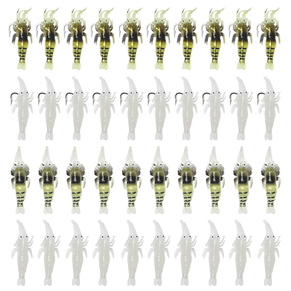 10Pcs New Soft Biomimetic Sea Fishing Prawn Lure Hook Worm Silicone Shrimp Fake Bait