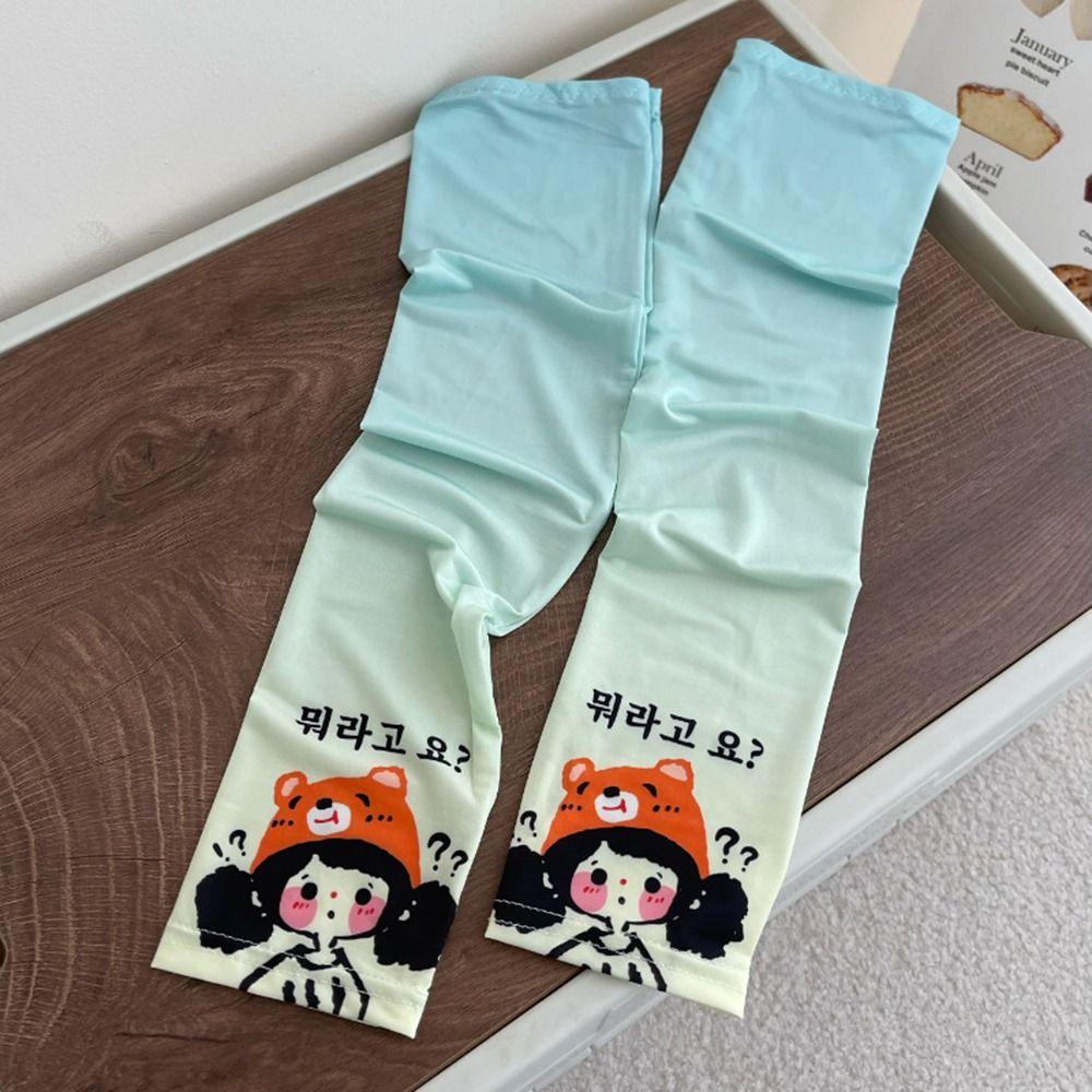 Driving Sunscreen Cartoon Arm Sleeves Cooling Sleeves Ice Silk Sleeve Sun Protection Sleeves
