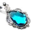 Natural Blue Topaz Gemstone Handmade 925 Sterling Silver Pendant 2.84" s3P94