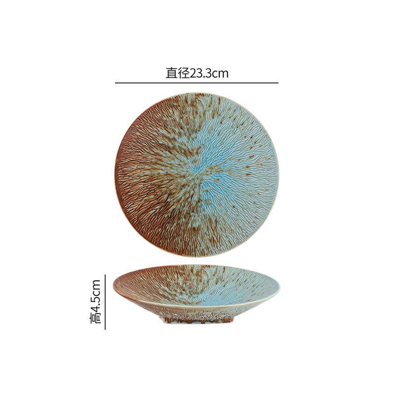 Креативная текстура Керамическая глубокая тарелка Винтажная салатная тарелка Толстая суповая тарелка Десертные тарелки для пасты Ресторанная посуда