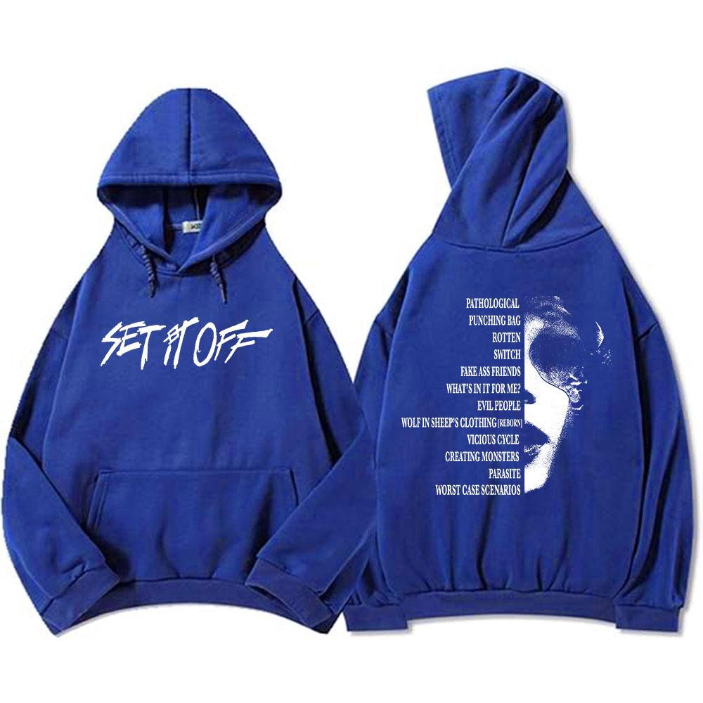 SIO Альбом Треклист Худи Рок-группа Set It Off Толстовки Гранж Мода Унисекс Уличная одежда Хип-хоп Гранж Мужские Sudaderas Мужские