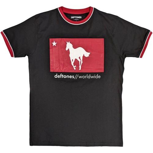 Deftones Unisex Adult Star & Pony Ringer T-Shirt