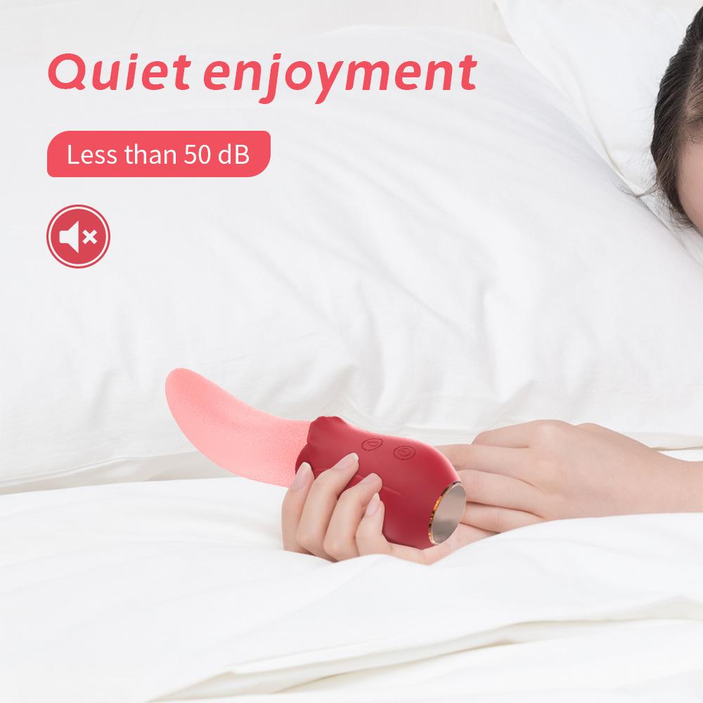 Women Rose Vibrators Realistic Tongue Licking Clitoral Stimulation Powerful Nipples Stimulator Vibrators Sex Toys