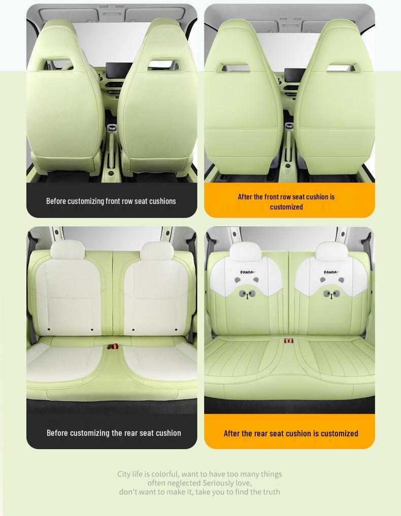 Cute 2023 Panda Mini Seat Cover for Women - All-Season, Full Coverage Car Cushion