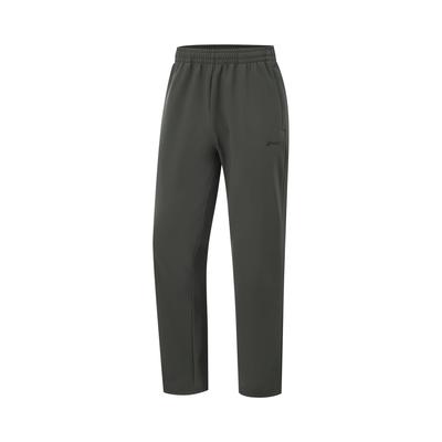 Мужские спортивные брюки Li Ning Fitness Series, однотонные, со средней посадкой, удобные, дышащие, универсальные, прямые, графитово-серые, AYKU525-2