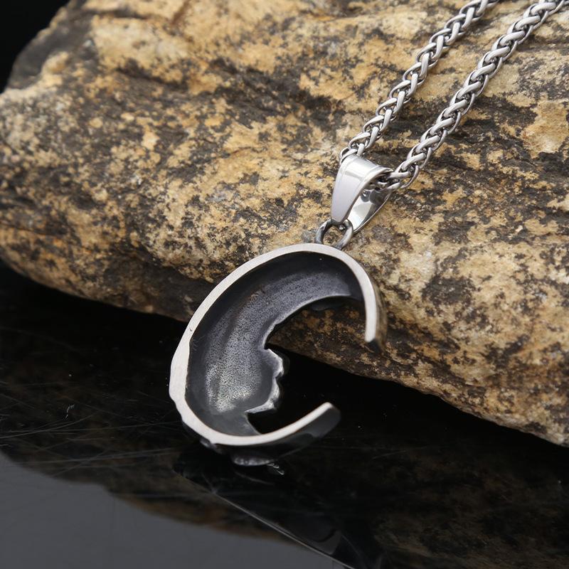 Новое ожерелье из титановой стали с подвеской в виде темной розы из нержавеющей стали в стиле панк