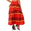 Womens Flamenco Dance Skirt Tiered Ruffles Wide Hemline Ballroom Dancing Skirt Carnival Stage Performance Costume