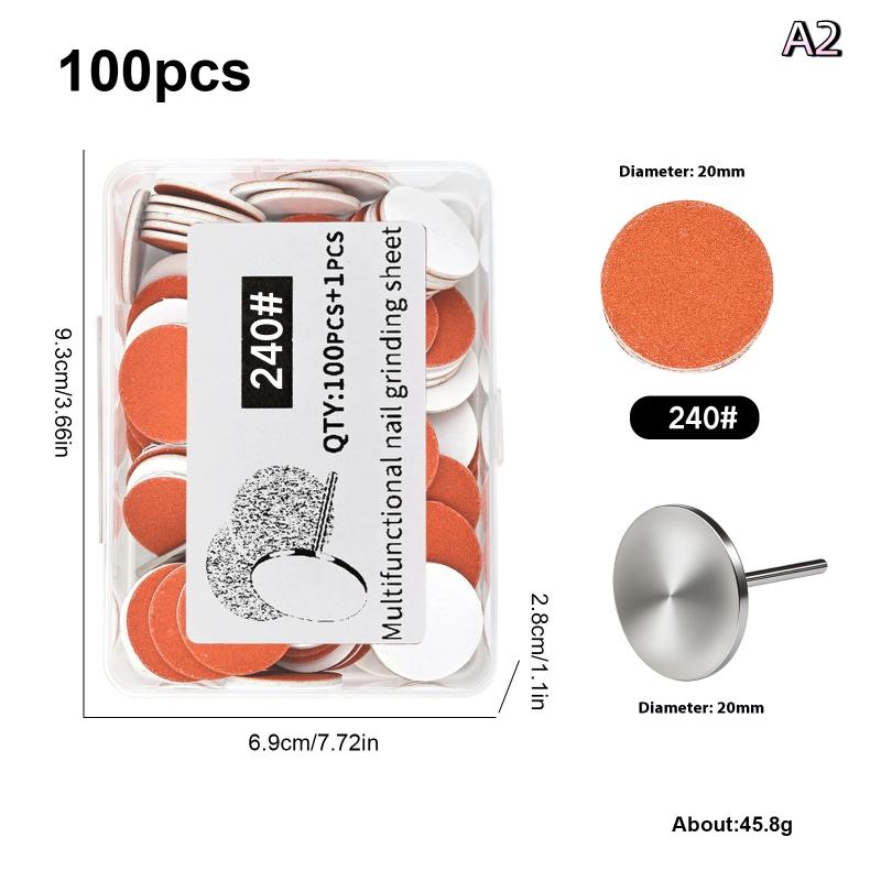 Набор дисков-пилок для маникюра и педикюра с металлическим держателем. Сменные самоклеящиеся диски для шлифовки. Ремонтный набор.