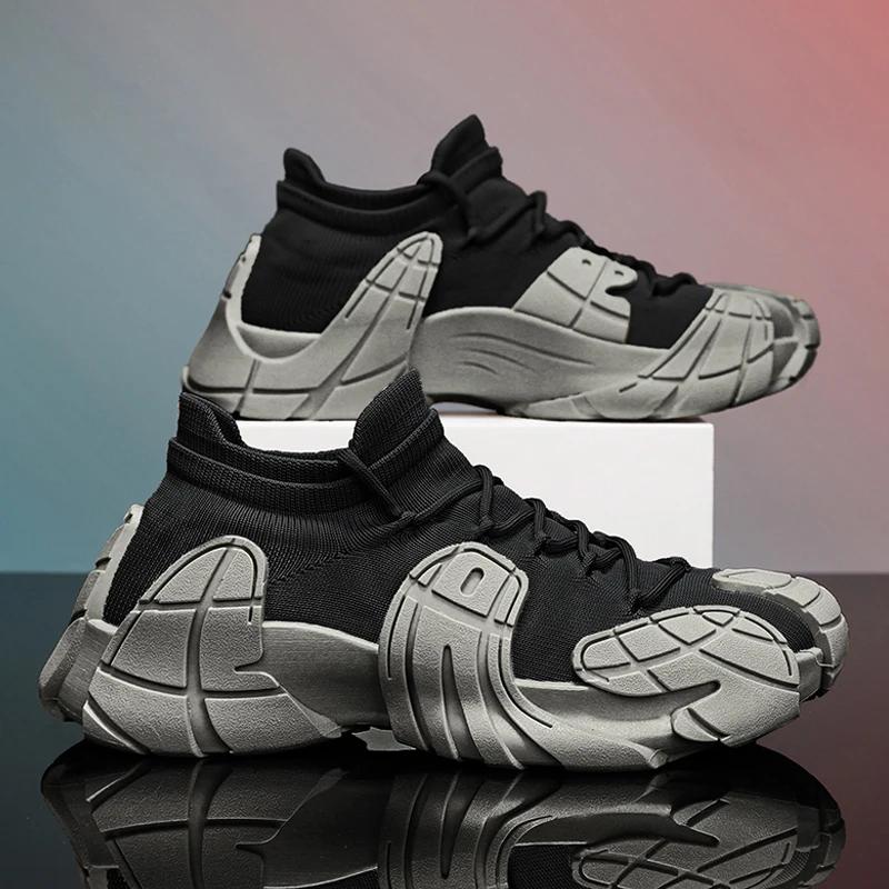 Высокие носки, кроссовки Octopus, дышащая сетка, мужские кроссовки, удобная толстая подошва, спортивная обувь для бега, трендовая обувь для ходьбы