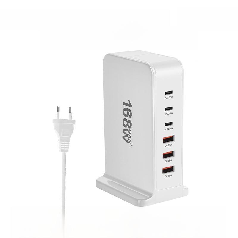 Многопортовое зарядное устройство USB GaN мощностью 268 Вт: Мощная настольная зарядная станция для мобильных телефонов и ноутбуков.