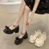 French Retro Women's Bow Sweet High Heels Mary Jane Shoes