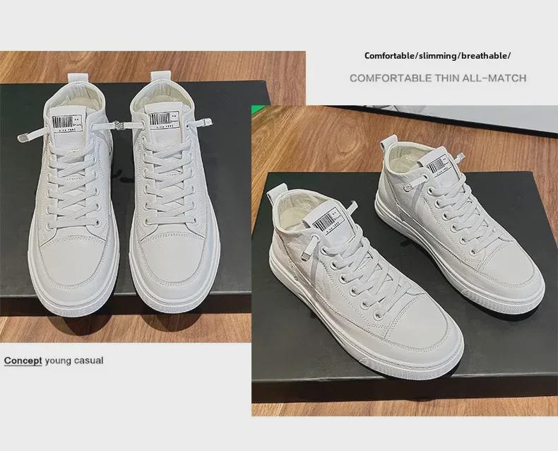 Женские белые высокие туфли из натуральной кожи — осень/зима 2025 г., универсальный стиль, бархат, первый слой из коровьей кожи, идеально подходят для бега и путешествий.