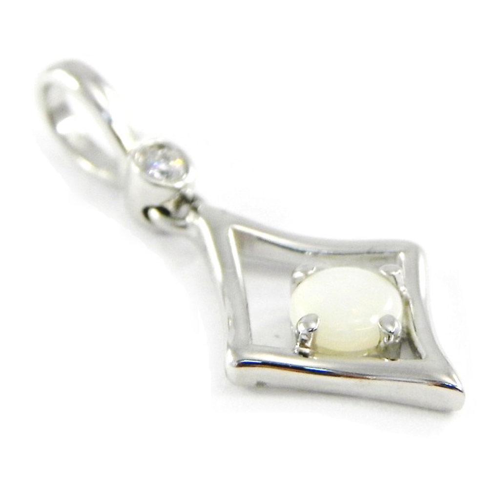 Les Trésors De Lily [G0792] - Artisan Silver Pendant 'Goddess Opal' Silver White (rhodium-plated) - 14x9 Mm