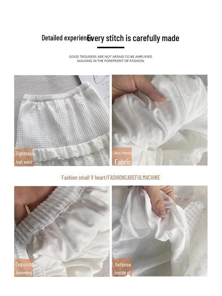 Женская юбка весна-лето 2025 с высокой талией и средней длиной, белая - элегантный и пышный стиль
