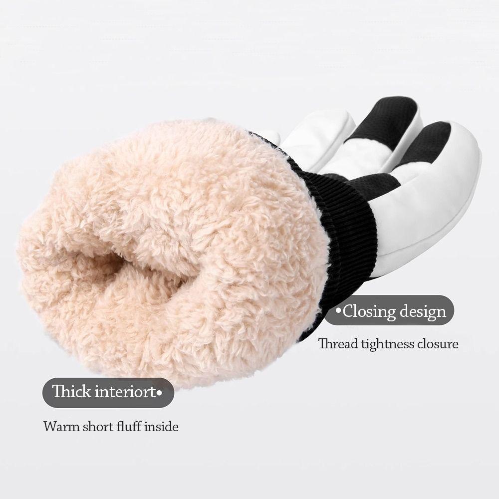 Velvet Cycling Gloves Waterproof Hands Cover Elegant Winter Skiing Gloves  Outdoor