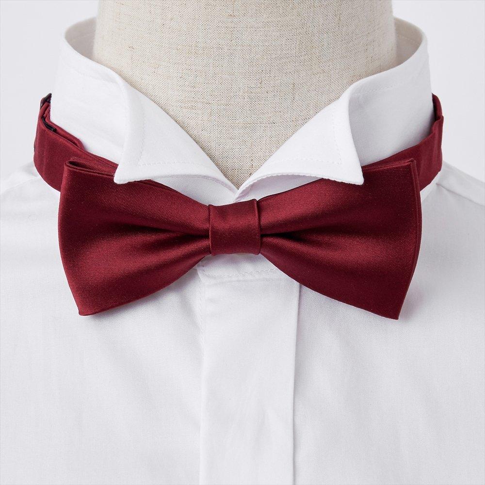 Ogier Bow Silk Solid Сделано в винно-красном галстуке, 100% сатин, цвет, Япония, формальный, свадьба, банкет, афтепати, вечеринка, повседневный,