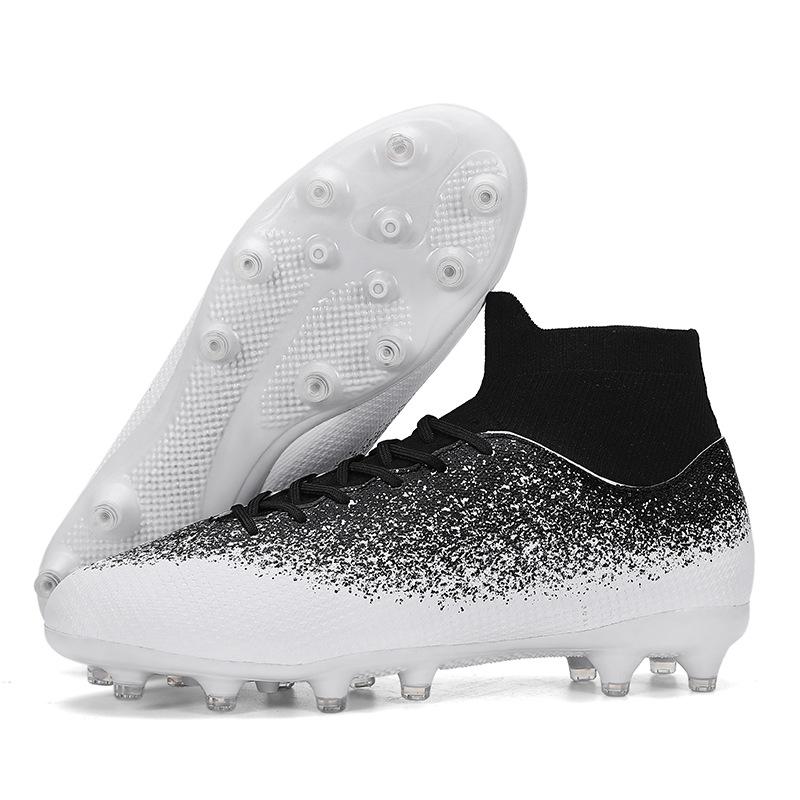 Футбольные бутсы с высоким верхом для реального боя, мужские шипованные бутсы для игры на траве, тренировочная обувь для взрослых и детей старшего возраста