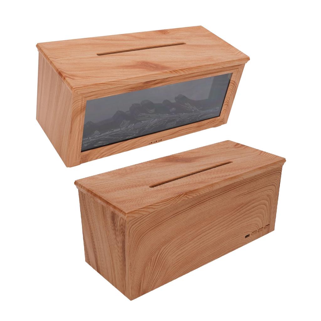 180ml Water Tank Wood Grain Fireplace Aromatherapy Diffuser Simulation Flame Humidifier Essential