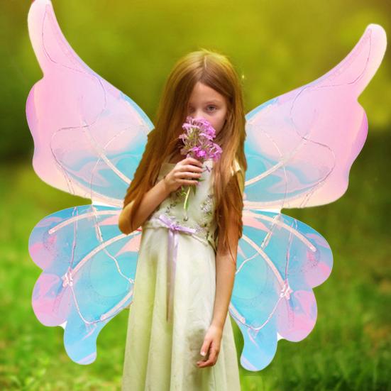 Светящееся Крыло эльфа, светящийся электрический костюм ангела, Крыло бабочки с изменяющей цвет подсветкой, музыка