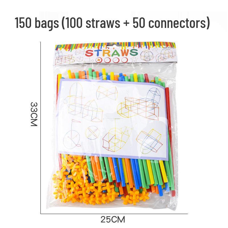 Детские 4D сцепляющиеся соломинки-конструктор для сборки в детском саду