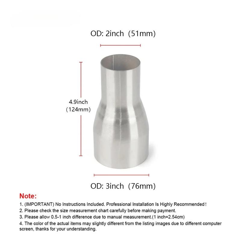 Universal Stainless Steel 51mm 63mm 57mm 76mm Car Exhaust Reducer Connector Pipe Tube Adapter Intake Pipe Connection Joint