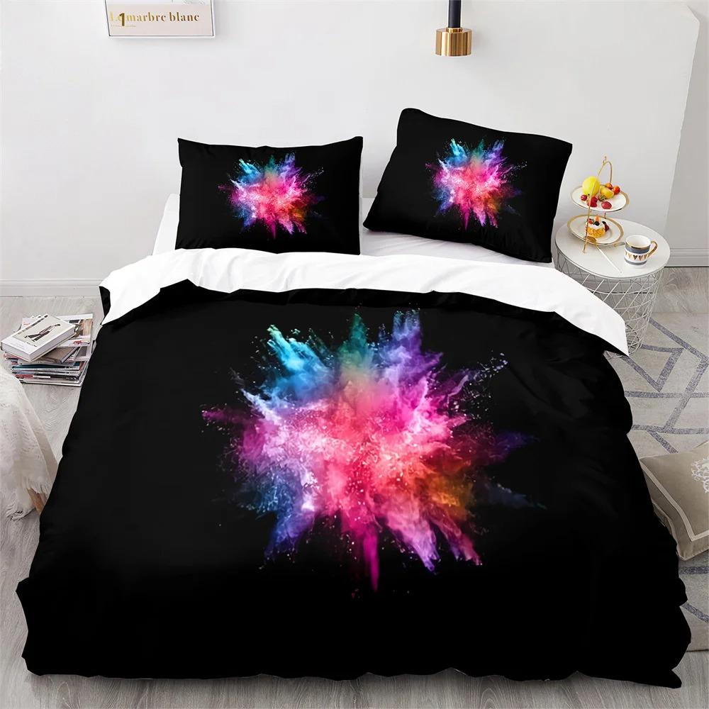 Explode Duvet Cover Collection Orange Firework Shaped Pattern Polyester Comforter Cover King Queen Size For Boys Girl Bedding Collection