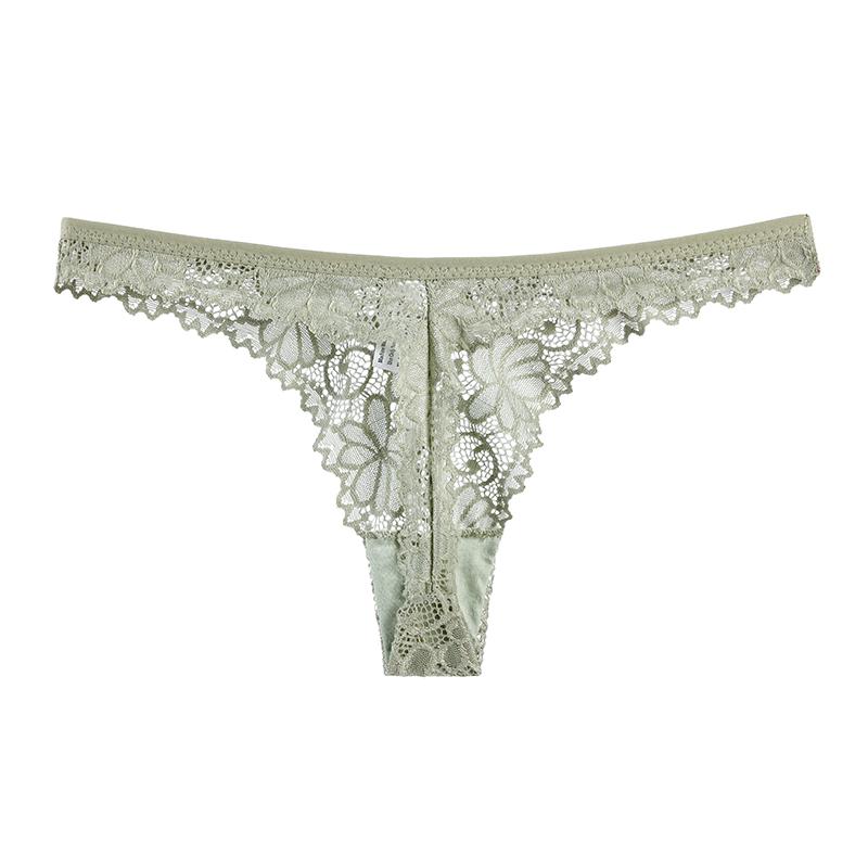 Lace Panties Women Seamless Briefs Soft Lingerie Low-rise Hollow Underwear Tempting Thongs Female Underpants EMA